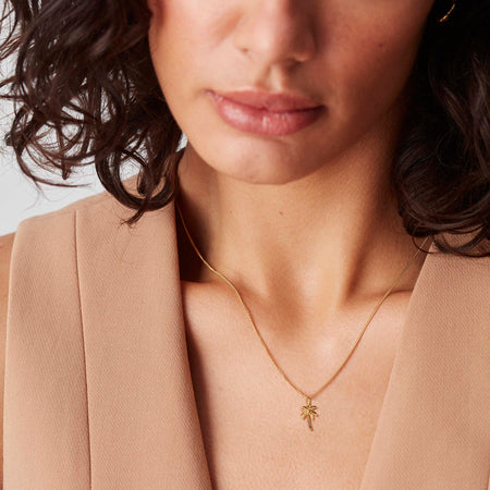 Palm Tree Necklace Gold